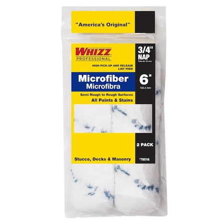 Whizz Whizz Microfiber 6 in. W X 3/4 in. Mini Paint Roller Cover 2 pk 76018